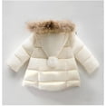 thumbnail image 3 of Dezsed Winter Jacket Girls Solid Color Hooded Snowsuit Coat With Zipper Long Sleeve Warm Children Clothes Down Windproof Jacket Outerwear 6Months-5Years On Clearance, 3 of 5