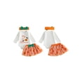 thumbnail image 2 of Loicainy Infant Baby Girl Halloween Clothes Set 3 6 9 12 18 Months Print Long Sleeve Romper Tulle Skirt Headband 3 Pcs Outfits, 2 of 9