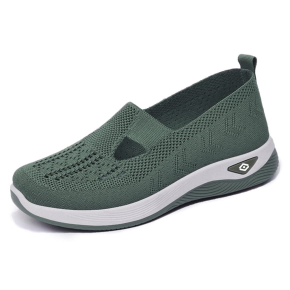 2025 Women's casual shoes Summer Women Sports Casual Dress Shoes for Women for Work Shoes Flat Bottom Non Casual Slip on Shoes for Women Slip Mesh Hollow Upper Breathable Soft Slip on