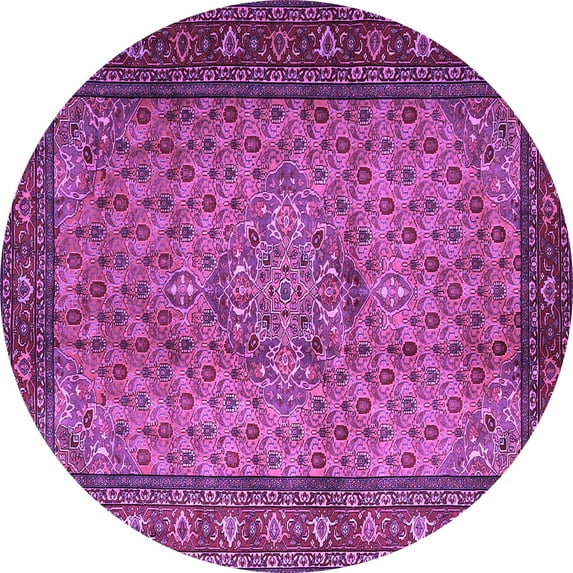 Ahgly Company Indoor Round Persian Purple Traditional Area Rugs, 4' Round