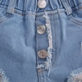 thumbnail image 4 of ITFABS Baby Girls Summer Set Mesh Puff Sleeve Polka Dot Crop Tops+Ripped Shorts, 4 of 5