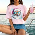 thumbnail image 5 of Merry Christmas Santa Sunglasses Christmas T-Shirt, Funky Retro Holiday Tee, 5 of 8