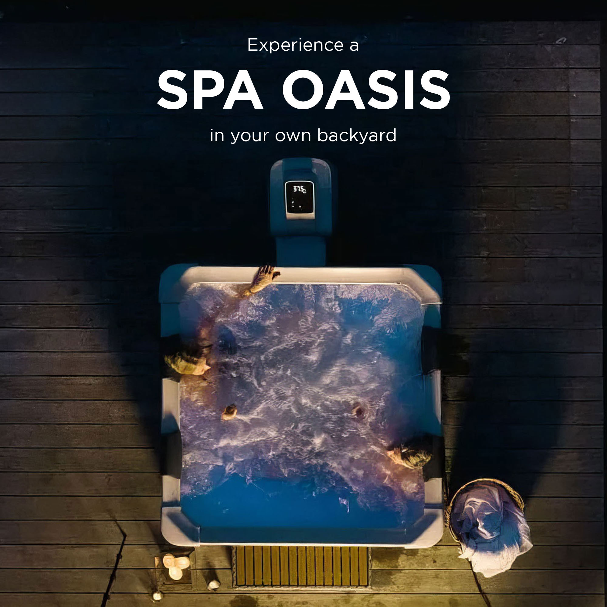 Open Box MSpa Oslo 6 Person Squared Hot Tub w/Hydro Massage Jets & LED Strip
