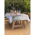 thumbnail image 2 of Outdoor Tablecloth with Umbrella Hole and Zipper, Beige Christmas Snowman Rectangle Table Cloth 54x80 Inch Waterproof Tablecloth, Winter Xmas Tree Snowflakes Picnic Table Cover for Patio Camping, 2 of 7
