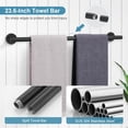 thumbnail image 2 of Juego de accesorios de baño TQKAG negro mate de acero inoxidable de 6 piezas, 2 of 8
