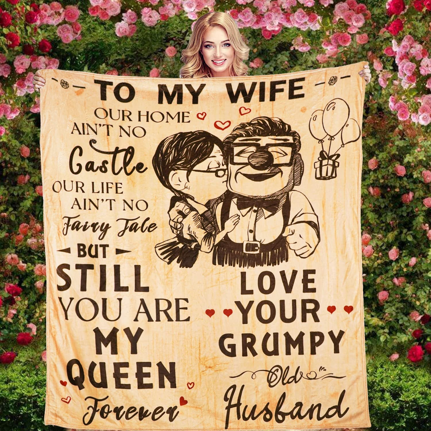 to My Wife Blanket for Wife Birthday Gifts from Husband Romantic I Love