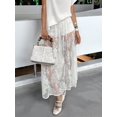 thumbnail image 5 of Women'S High Waist Sheer Floral Embroidered Lace A Line Maxi Skirt White S, 5 of 9