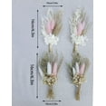 thumbnail image 2 of 6Pcs Mini Dried Flower Bouquet, Pink Dried Flower Bouquet for Boho Wedding Plate Decorations, Dried Pampas Grass, Groom and Best Man Boutonnieres, Dried Cake Flowers, 2 of 7