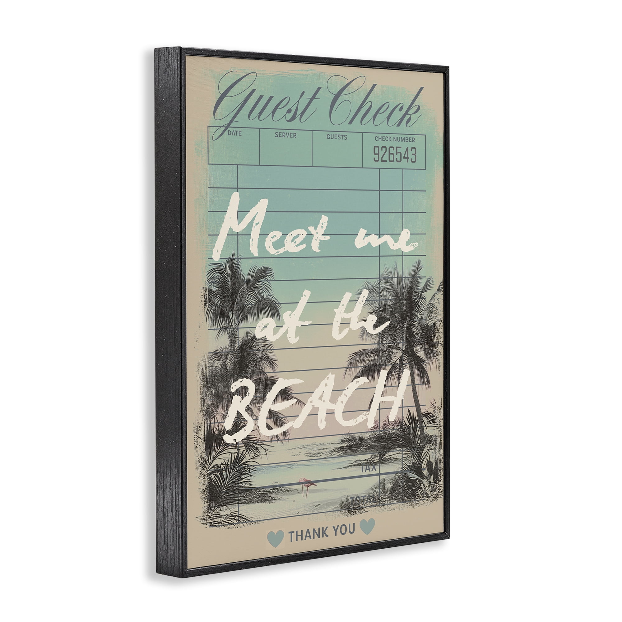 Stupell Industries Meet Me At Beach Check Black Framed Giclee Art, design by Annabelle Hall
