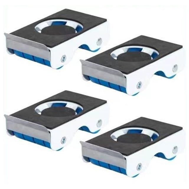 4 Pcs Outil de Déménagement de Meubles 350kg Rouleau de Déménagement Robuste avec Freins Poulie Mobile Machine à Laver Transport de Table