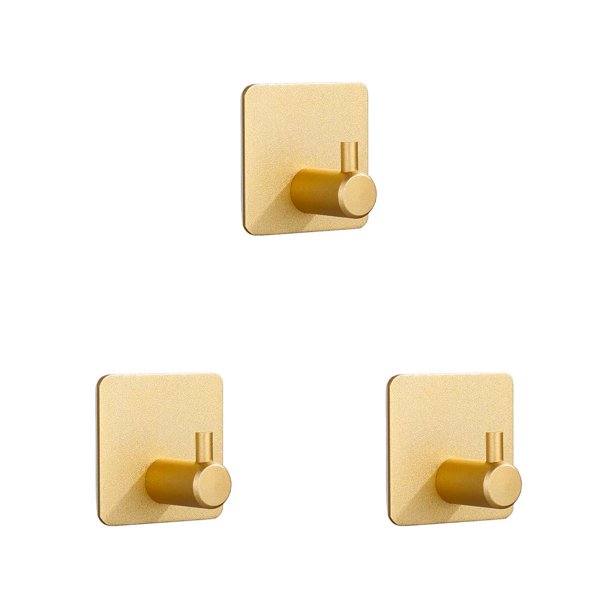 Monstrate Gancho para bata montado en la pared de aleación, 4 Uds., colgador sin rastro, soporte para baño, estante para bolso, accesorios para Type1 NO1
