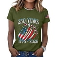 thumbnail image 6 of NMMUED Patriotic 250 Years of Freedom 4th of July Shirts Women American Flag Graphic Tee 1776 2026 Independence Day Summer Casual T-shirt Comfortable Short Sleeve Top Green S, 6 of 6