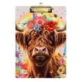 thumbnail image 6 of ALAZA Plastic Clipboard A4 Letter Size Decorative Clipboards for Students Women Men 9" x 12.5" Highland Cow Flowers Rainbow, 6 of 6