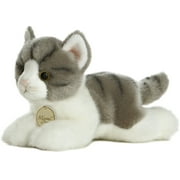 Aurora - Small Gray Miyoni - 8 Grey Tabby Cat - Realistic Stuffed Animal