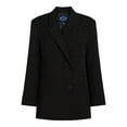 thumbnail image 2 of Scoop Women's and Women's Plus Crepe Slouchy Double Breasted Blazer, Sizes XS-4X, 2 of 5