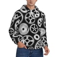 thumbnail image 2 of Naloa Metallic Gears Men's Casual Hooded Collar Drawstring Hoodies Pullover Sweatshirts Casual Long Sleeve Shirts-Small, 2 of 7