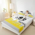thumbnail image 4 of Homewish Boys Ball Lover Twin Sheet Sets,Rugby Football Sport Twin Fitted Sheet,White Yellow Gray Flat Sheet For Teens,Ultra Soft Home Decor,3pcs, 4 of 7