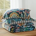 thumbnail image 5 of Levtex Home - Diella Quilt Set - King Quilt and Two King Shams - Floral Medallion - Navy Yellow Green Blue Red - Quilt (106x92in.) and Shams (20x36in.) - Reversible - Cotton, 5 of 7