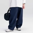 thumbnail image 4 of ATOGUTA Pants For Boys Elastic Waist Jogger Sweatpants Kids Teens Running Athletic Pants with Pockets Size 4T-15, Navy, 4 of 5