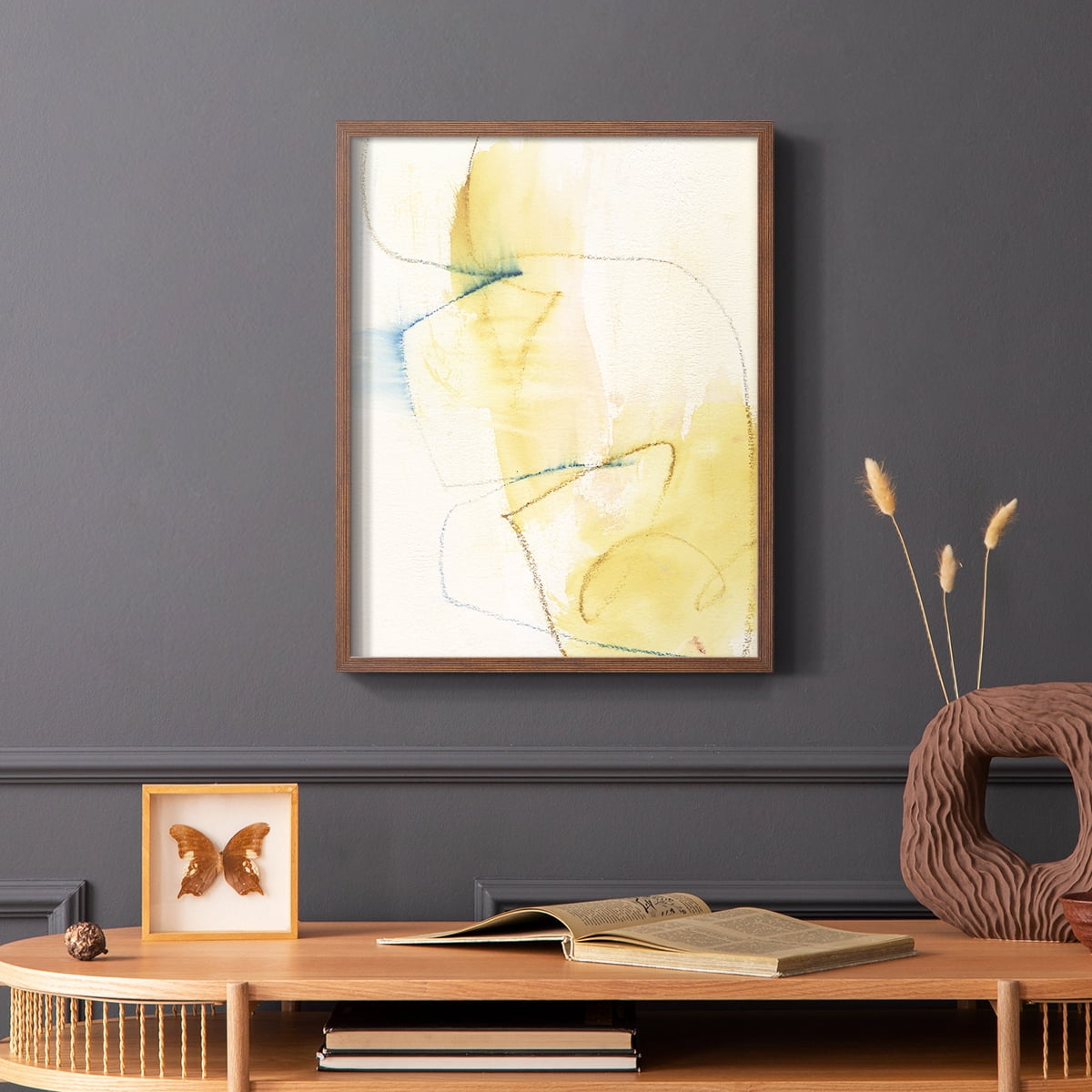 Barxan I Framed Print in Brown Solid Wood Framed Print No Nail Hanging