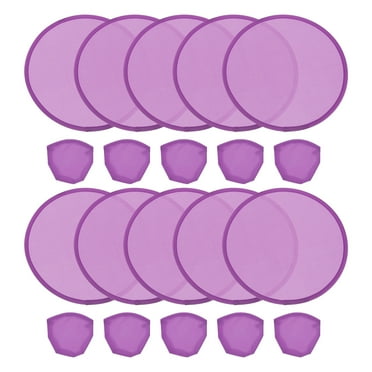 Uxcell 10" Foldable Flying Disc Folding Pocket Flying Disc Bulk Set Purple 10 Pack