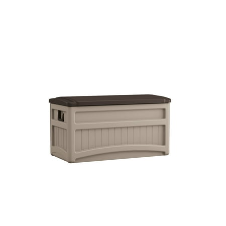 Suncast 73-Gal. Weather-Resistant Resin Outdoor Patio Storage Box, Light Taupe