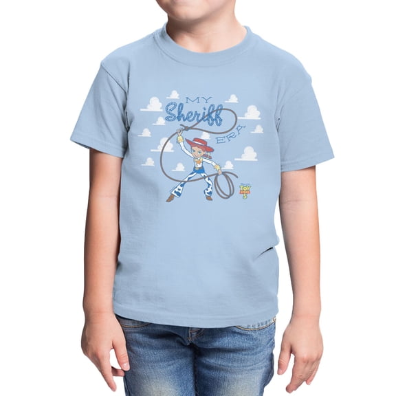 Disney Pixar Toy Story 5 Youth Wrangle Up My Sheriff Era Jessie T Shirt (Light Blue, XS-XL)