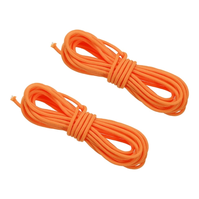 Unique Bargains Archery D Loop Rope 10 FT, 2 Pack Bow String Release Nock Wire Nocking Loop Ring, Orange