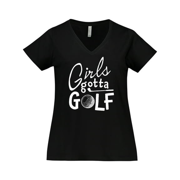 Inktastic Girls Gotta Golf Women's Plus Size V-Neck T-Shirt