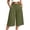 *Army Green, variant on VBVC Women's High Waist Pleated Culottes , Cotton Linen Office Pants For Women , Ladies' Elegant Cropped Trousers with Pockets, Blue , M-4XL