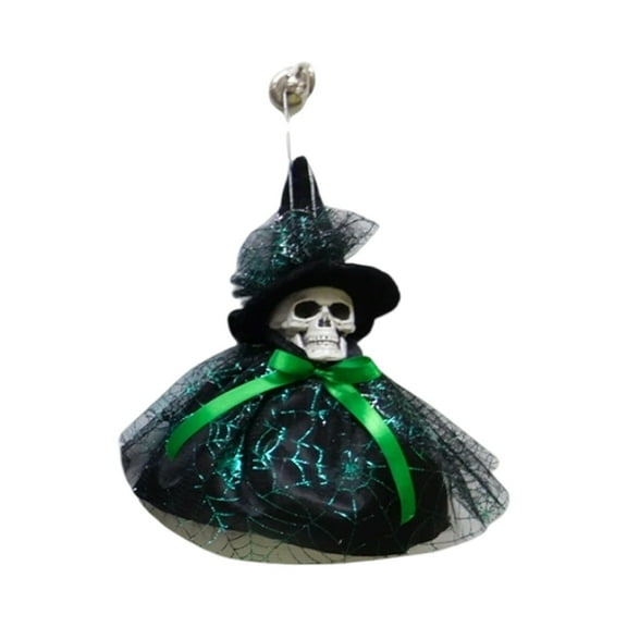 Diceymbol Halloween Skeleton Witch Pendant Swinging Witch Skull Decor Spooky Manor Party Hanging Ornament 3D Witchcraft Outdoor & Indoor Decoration