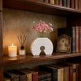 thumbnail image 5 of Plastic Vase Ornament, Wuztai Lightweight Durable Plastic Vase, 9.64x7.28x1.57 Inch Tabletop Vase for Dry Flowers Pampas Coffee Table Desk Shelf Decor, White, 5 of 6
