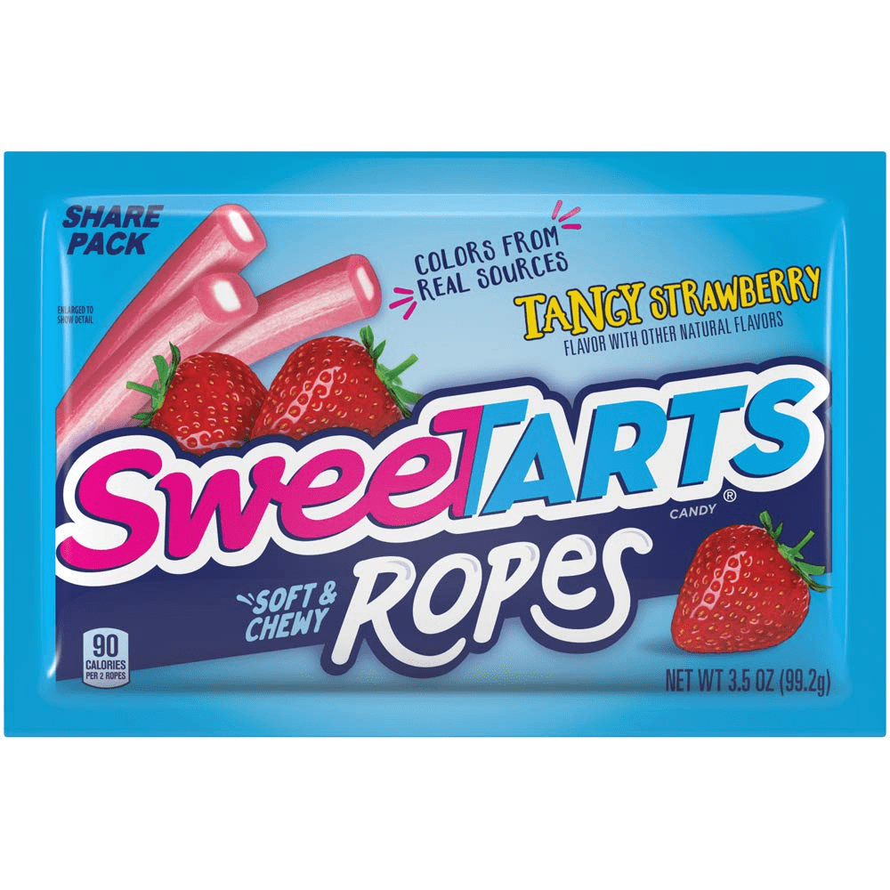 SweeTARTS Tangy Strawberry Ropes Candy, 3.5 oz (12 count)