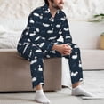 thumbnail image 7 of Salouo Cartoon Swan Print Button-Front Long Sleeve Pajama Set for Men, Soft 2Pjs Men's Long Sleeve Sleepwear-XX-Large, 7 of 7