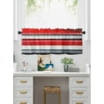 thumbnail image 5 of Valances for Windows Red Black Brush Rod Pocket Cafe Window Treatments Valance Curtains for Kitchen Bathroom Laundry Basement Windows 56"x16", 5 of 9