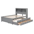 thumbnail image 5 of Triple Tree Full Pine Wood Platform Bed with Drawers, Gray, 5 of 9