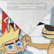 Johnny Test Cartoon 3 Piece Bedding Set Comforter Set Cute Duvet Cover Sets Super Soft Girls Bedding Set Kids Bedroom Gifts,1 Duvet Cover with 2 Pillowcases Twin