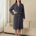 thumbnail image 6 of FchengtaiS Women Fleece Robe Short Cozy Plush Robes for Womens Soft Shawl Collar Warm Spa Bathrobe Loungewear with Pockets, 6 of 7