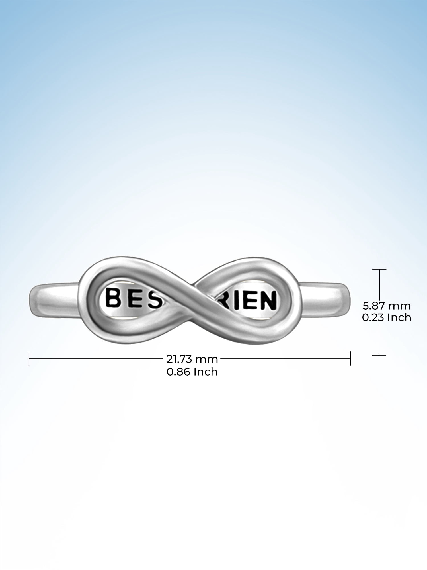 JewelersClub 0.925 Sterling Silver Infinity Friendship Ring for Women | Personalized Best Friends Eternity Knot Symbol Band