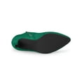 thumbnail image 5 of BLISSFUL STEP Women's Ankle Boots Faux Suede Lace Up Pointed Toe Stiletto Heel Ankle Booties Emerald Green 8, 5 of 7