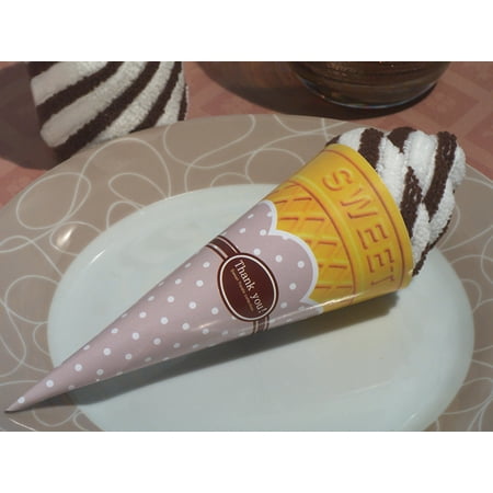 Swirl Treat - Sweet Treats Collection Chocolate swirl Ice cream cone towel favor