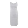 thumbnail image 3 of Jacenvly New Dresses for Pregnant Sleeveless Striped Summer Dresses for Women 2025 Comfort Fit Fashion Round Neck Mid-Length Maternity Dress Plus Size Gray S, 3 of 4