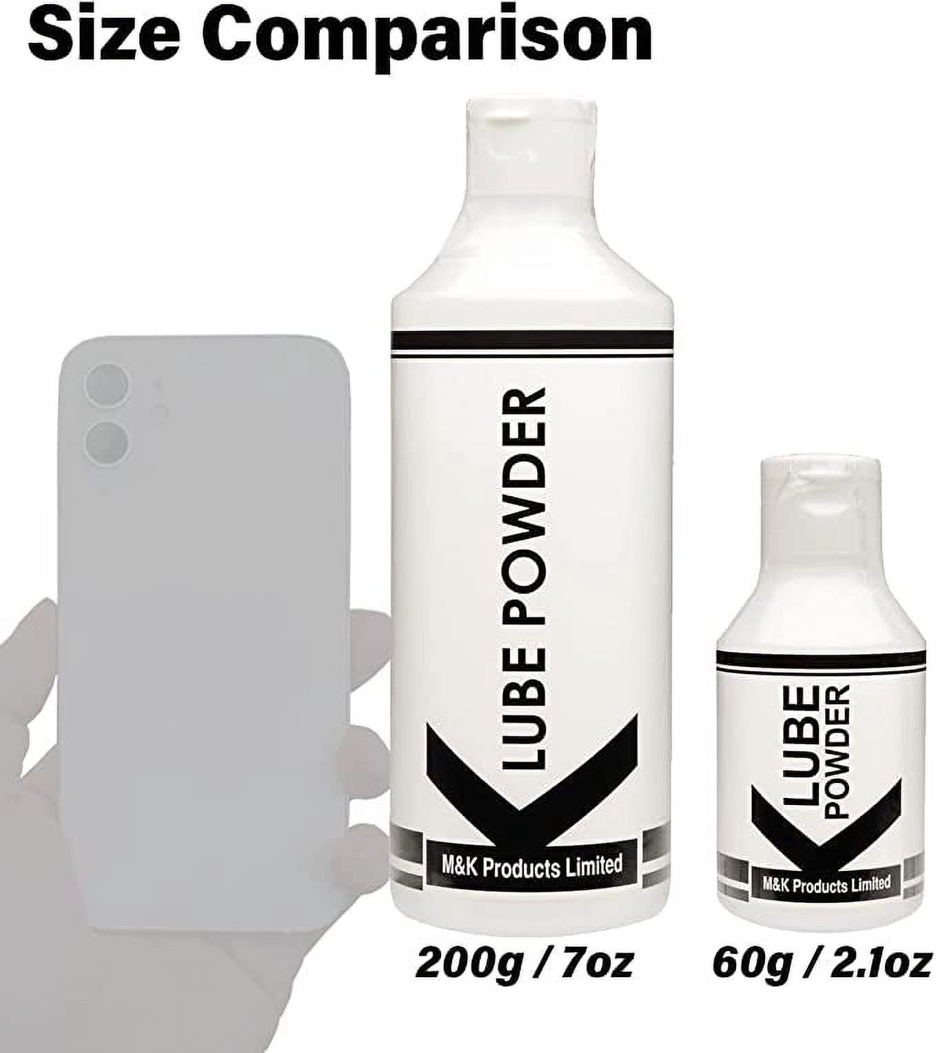 K Lube Powdered Lubricant, Made in the UK - Dry Powder Lubricant Mix, Safe for Condoms, Safe for Rubber, and Safe for Your Skin - Easy to Use and Simple to Clean (7oz / 200g)