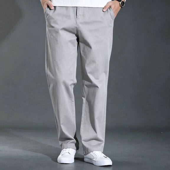 Men's Casual Twill Cargo Jogger Pants Stretch Relaxed Fit Outdoor Daily Training Trousers S-XXL