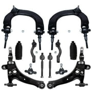 Detroit Axle - Front Control Arms+ Ball Joints + Tie Rod w/ Boots Replacement for Hyundai Sonata XG300 XG350 Kia Optima - 12pc Set
