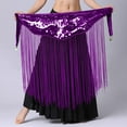 thumbnail image 7 of Byworldtasic Womens Skirts Women’s Sequin Flapper Skirt Belly Dance Tassel Hip Scarf Shiny Performance Skirt, 7 of 7