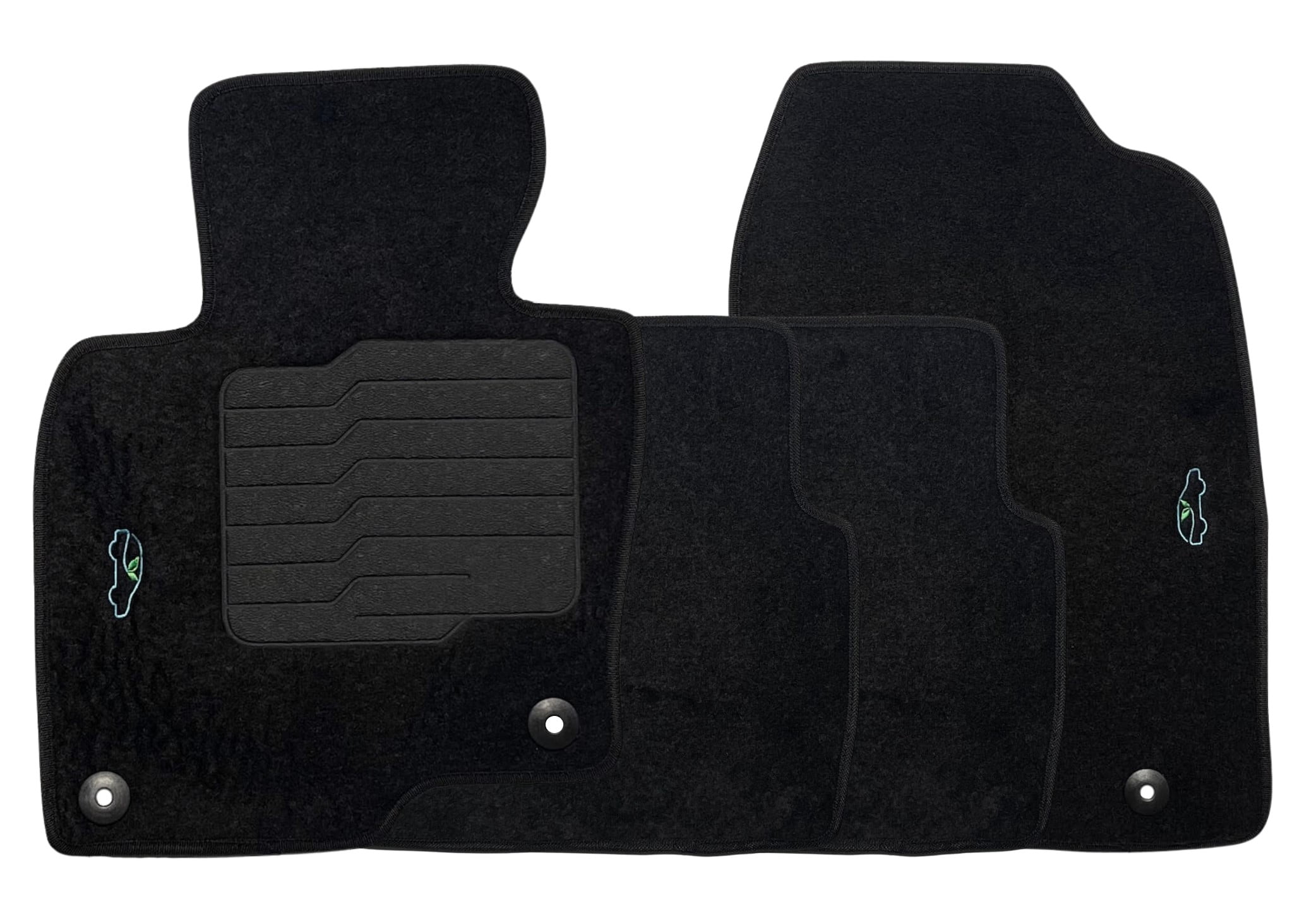 Carpet Floor Mats for 2017 to 2025 Mazda CX-5 with Anti Slip Heel Pad and Safety Locks - Front and Rear - Black - ecoMats