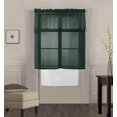 thumbnail image 1 of Decotex 3 Piece Solid Sheer Voile Kitchen Window Curtain Tier & Valance Set (36" Tiers with 18" Straight Valance, Hunter Green), 1 of 1