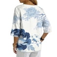 thumbnail image 4 of Linen Tops Summer Linen Shirts for Women Button V Neck 3/4 Sleeve Blouse Casual Loose Basic T-Shirt Solid Tunic Tops 2026, 4 of 7