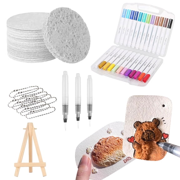 3D Drawing Puffy Paint Kit, Foam Texture Painting Kit with Bubble Drawing Pens Blank Painting Paper, Creative Crafts Art Supplies